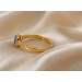 Tansanit Ring Silber vergoldet nat. Tansanit 0.50ct nat weisse Topase 