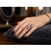 Schlangen Ring Silber 925 schwarze weisse Zirkonia Steine