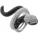Schlangen Ring Silber 925 schwarze weisse Zirkonia Steine