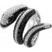 Schlangen Ring Silber 925 schwarze weiße Zirkonia Steine