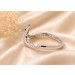 Schlangen Ring Silber 925 schwarze weisse Zirkonia Steine