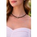 Spinell Collier schwarze Natur Edelsteine Tahitiperle Silber 925 