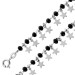 Sternkette Silber 925 schwarzen Kristall Perlen