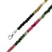 Edelsteinkette Turmalinkette Multicolor Beads rot grün 5mm 45cm Cabochon Schliff Silber Karabiner