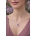 Amethyst Halskette Anhänger Silber 925 lila Natur Edelstein