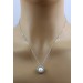 Ankerkette Anhänger Silber 925 Süßwasserperle 9.4mm weiße Zirkonia