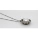 Ankerkette Anhänger Silber 925 Süßwasserperle 9.4mm weiße Zirkonia