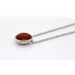 Bernstein Kette Sterling Silber 925 cognac brauner Edelstein 11.8mm