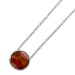 Bernstein Kette Sterling Silber 925 cognac brauner Edelstein 11.8mm