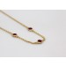 Halskette Silber 925 Gelbgold vergoldet synthetische rote Rubine 