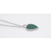 Malachit Herzkette Silber 925 grüner Edelstein weiße Topas Edelsteine