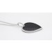 Onyx Herzkette Silber 925 schwarzer Edelstein weiße Topas Edelsteine