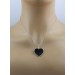 Onyx Herzkette Silber 925 schwarzer Edelstein weiße Topas Edelsteine