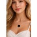 Onyx Topas Herzkette Silber 925 natürliche Edelsteine