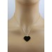 Onyx Herzkette Silber vergoldet schwarzer Edelstein weiße Topas Edelsteine
