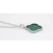Malachit Kleeblatt Kette Silber 925 grüner Edelstein weiße Topas Edelsteine