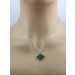 Malachit Kleeblatt Kette Silber 925 grüner Edelstein weiße Topas Edelsteine