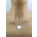 Perlmutt Kleeblatt Kette Silber 925 weiße Topas Edelsteine