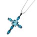 Topas Kreuz Kette Silber 925 natürliche Sky London Blautopase