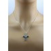 Topas Kreuz Kette Silber 925 natürliche Sky London Blautopase