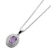 Amethyst Kette Silber 925 nat. Amethyst 0.29ct weiße nat. Zirkone