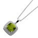 Peridot Kette Silber 925 nat. Peridot 1.84ct weiße nat. Zirkone