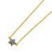 Ankerkette Stern Anhänger Silber 925 vergoldet Natur Zikron Edelsteine 0.15ct