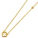 Kleeblatt Kette Silber 925 vergoldet Natur Diamant 0.01ct