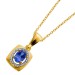 Tansanit Collier Silber vergoldet lila Natur Tansanit 1.15ct nat weiße Topase
