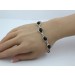 Onyx Armband Silber 925 schwarze Edelsteine 25ct.