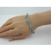 Chalzedon Armband Silber 925 blaue Edelsteine 27.5ct