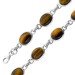 Tigerauge Armband Silber 925 gold braune Edelsteine 25ct