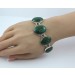 Malachit Armband Silber 925 grüne Edelsteine 100ct