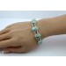 Larimar Armband Silber 925 himmelblaue Edelsteine 45ct