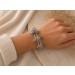Cobalt Calcit Armband Silber 925 grün pinke Edelsteine 75ct