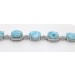 Larimar Armband Silber 925 weißeZirkone hellblaue Blautopas Edelsteine