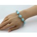 Larimar Armband Silber 925 weißeZirkone hellblaue Blautopas Edelsteine