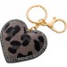 Herz Taschen Schlüsselanhänger Metall Leoparden Muster Kristallen  1