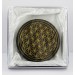 Schungit Untersetzer schwarzer Schungit Edelstein Blume des Lebens Gold