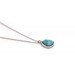 Larimarkette Silber 925 Ankerkette Larimar Edelstein 13.6x10.9mm 