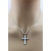 Kreuz Larimar Anhänger Silber 925 hellblaue Edelsteine 