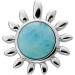Larimar Anhänger Sonne Silber 925 hellblauer Edelstein 3.0ct.