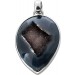 Achat  Anhänger Sterlingsilber 925 schwarz blaue Druse 51.35ct.  