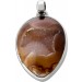 Achat Edelstein Anhänger Sterlingsilber 925 braune Druse 51.35ct.