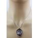 Achat Edelstein Anhänger Sterlingsilber 925 braune Druse 51.35ct.