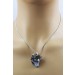Titanquarz Edelstein Anhänger Sterlingsilber 925 metallische Druse 
