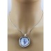 Achat Anhänger Sterlingsilber 925 weiß blaue Druse 60ct Edelstein