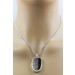Rutilquarz Anhänger Sterlingsilber 925 weiß schwarzer Edelstein 60ct