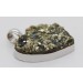 Herz Pyrit Anhänger Silber 925 gold grüner Edelstein 36.0ct.