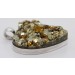 Herz Pyrit Anhänger Silber 925 gold glänzender Edelstein 100.0ct.